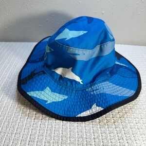 Gymboree Kids Blue Dolphin Sun Hat Size 5-7 Bucket Cap - Sun Cover, Vacation